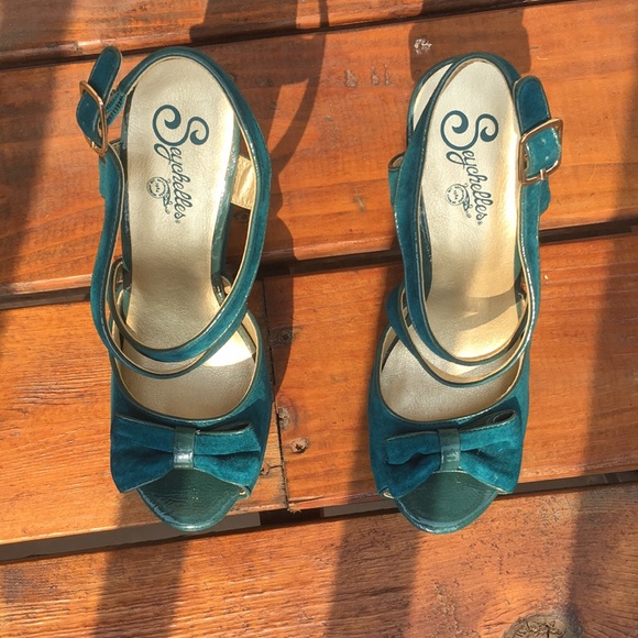 platform shoe blue suede - Picture 5 of 8